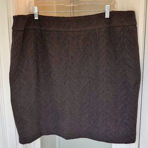 Eileen Fisher NWT Musel Herringbone Distorted Short Skirt w/ Pleats Sz XL